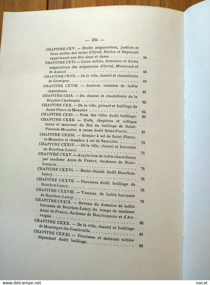 générale description du Bourbonnais Nicolas de Nicolay tome I et II 1889 réimpression de 1974