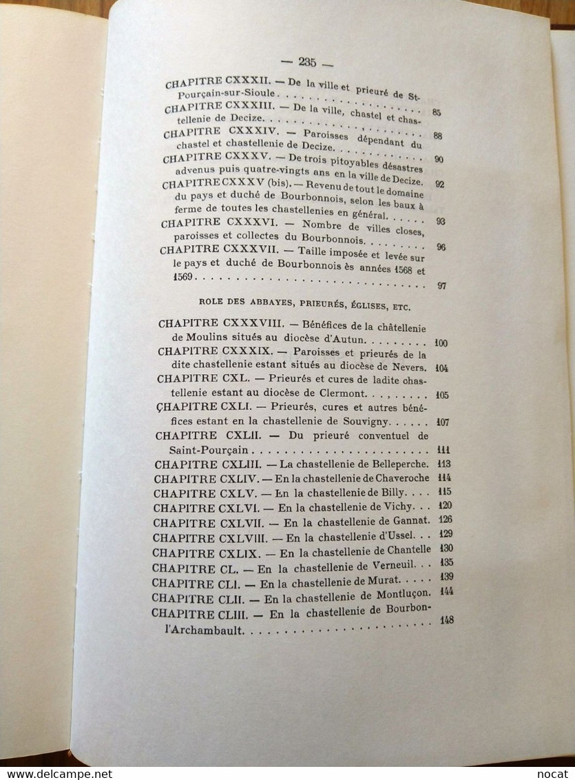 générale description du Bourbonnais Nicolas de Nicolay tome I et II 1889 réimpression de 1974