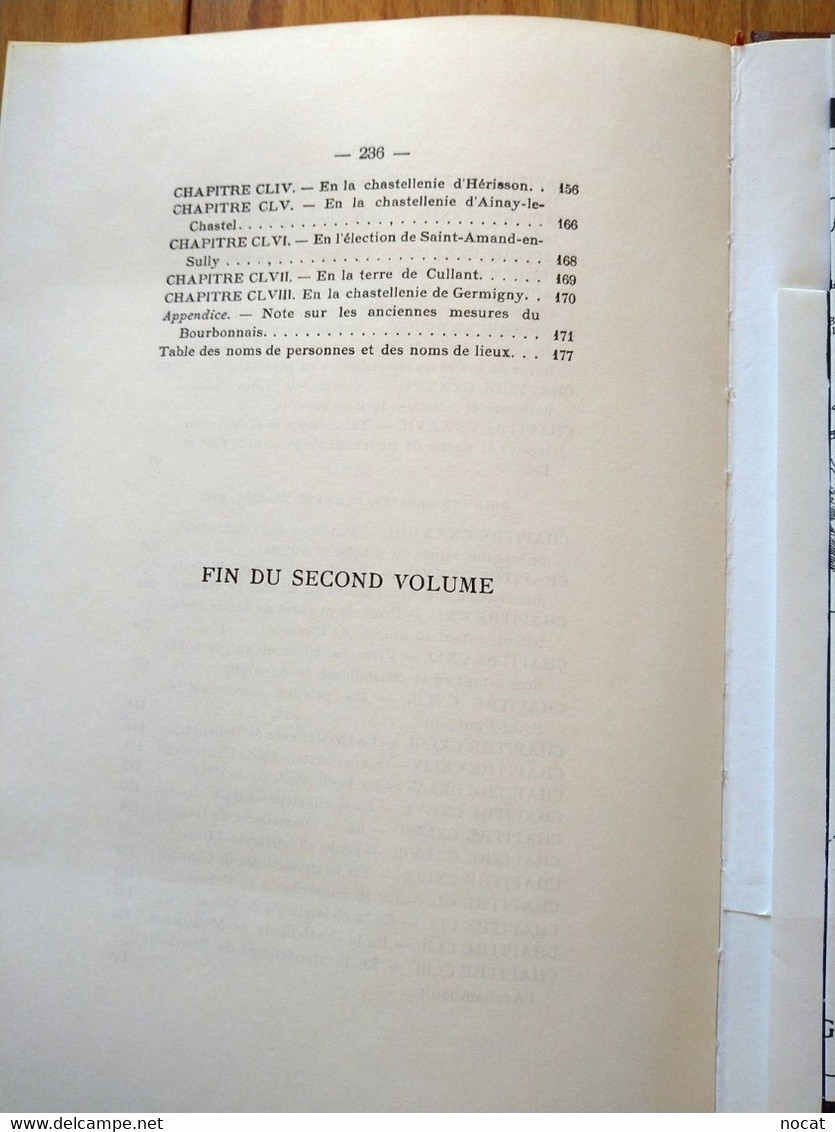 générale description du Bourbonnais Nicolas de Nicolay tome I et II 1889 réimpression de 1974