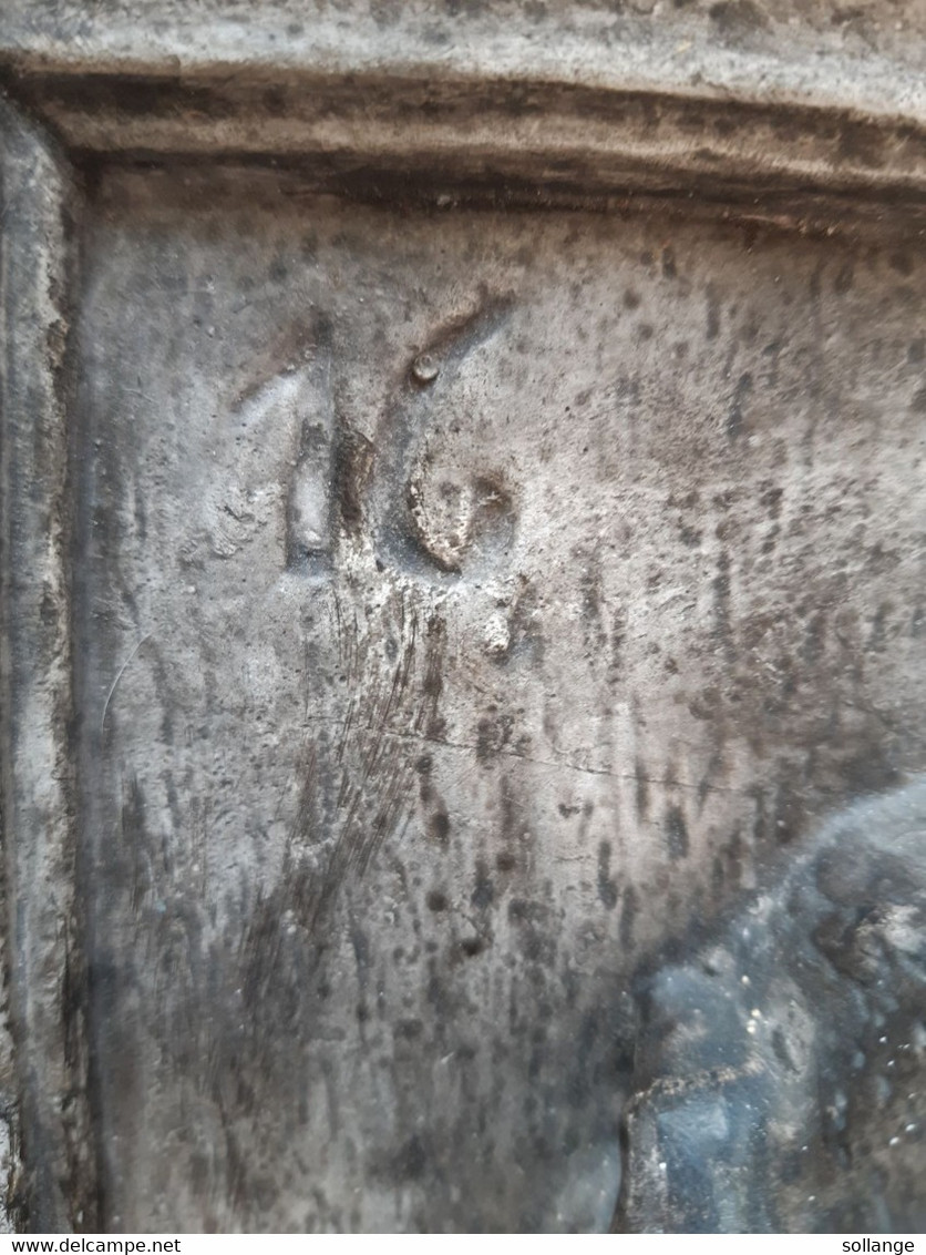 Cadre Bas Relief Ecce Homo En Platre Marqué Belgium 29 Cm - Arte Religiosa
