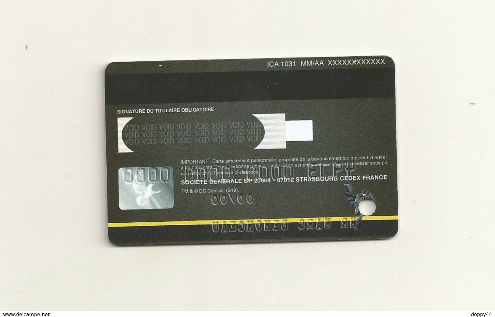 CARTE DE DEMONSTRATION CB VISA THEME BATMAN. - Credit Cards (Exp. Date Min. 10 Years)