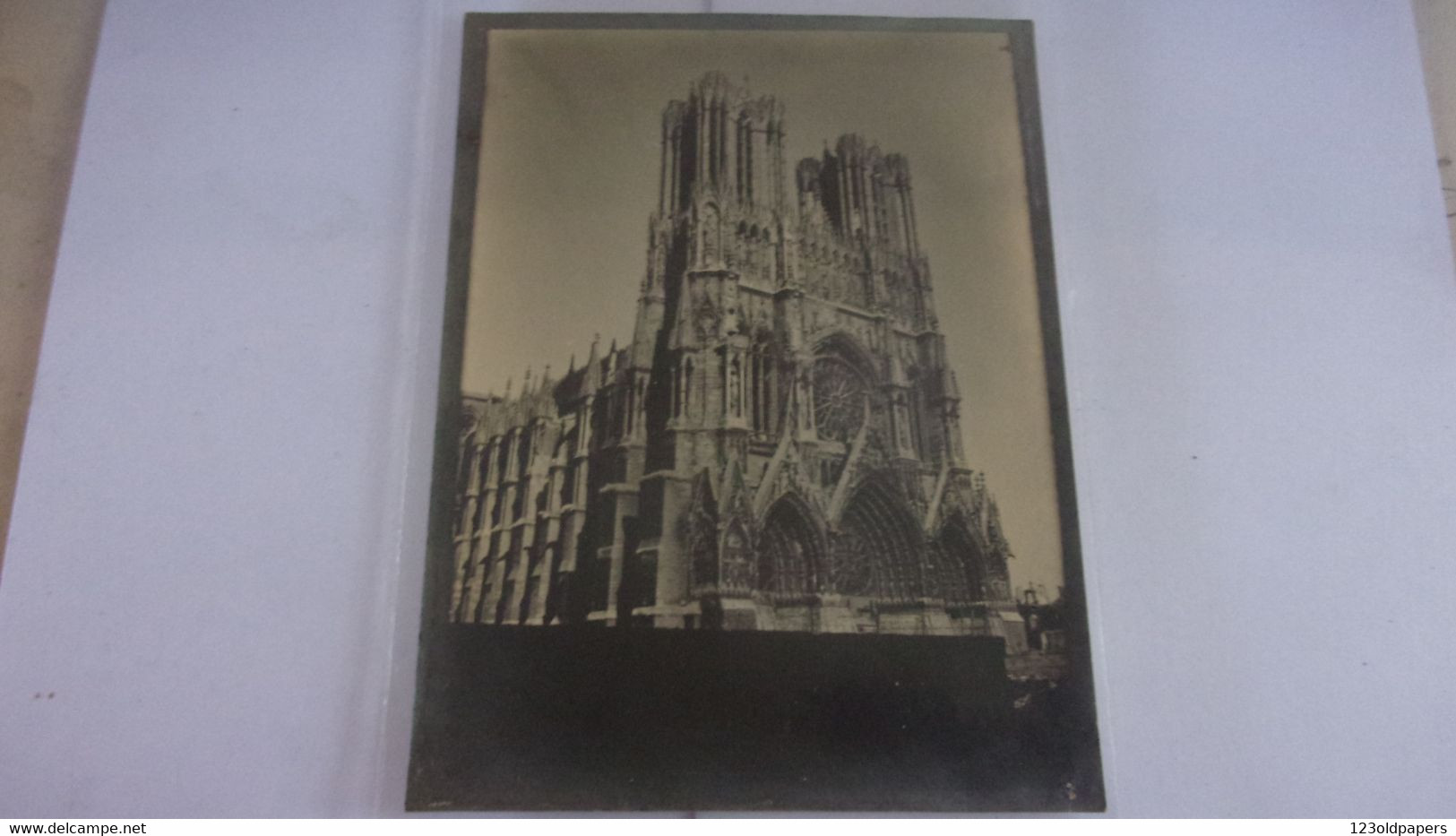 WWI  PHOTO AMATEUR Rare Photo 51 REIMS CATHEDRALE 27 AVRIL 1917 - 1914-18