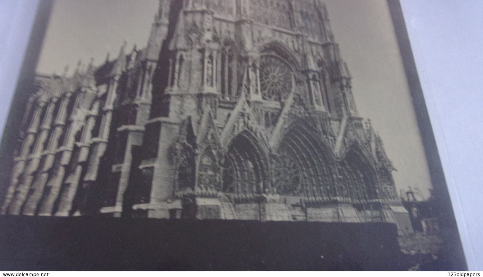 WWI  PHOTO AMATEUR Rare Photo 51 REIMS CATHEDRALE 27 AVRIL 1917 - 1914-18