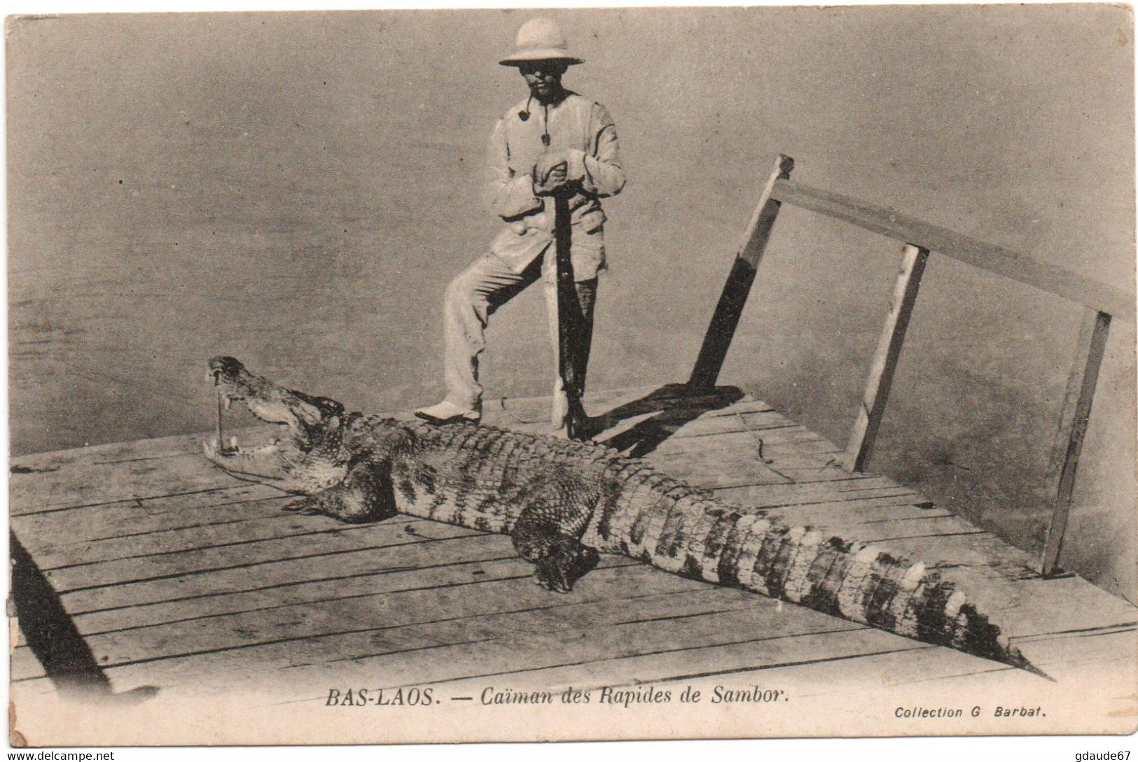 BAS LAOS - CAIMAN DES RAPIDES DE SAMBOR - CHASSEUR / METIER - Laos