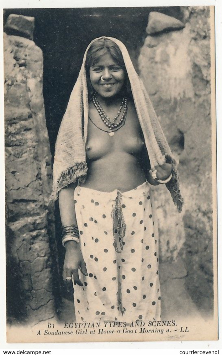 CPA - EGYPTE - Egyptian Types And Scenes - A Soudanese Girl At Home "Good Morming" - Persons