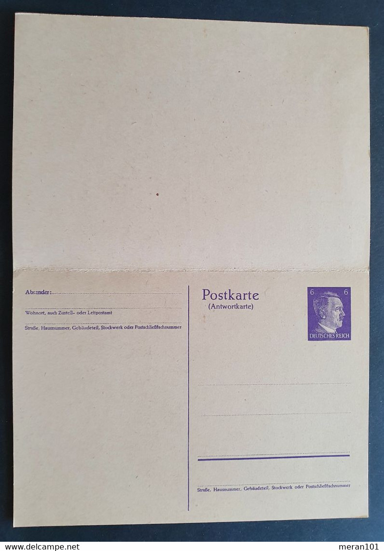 Deutsches Reich 1941, Postkarte P302 Antwortkarte Ungebraucht - Covers & Documents