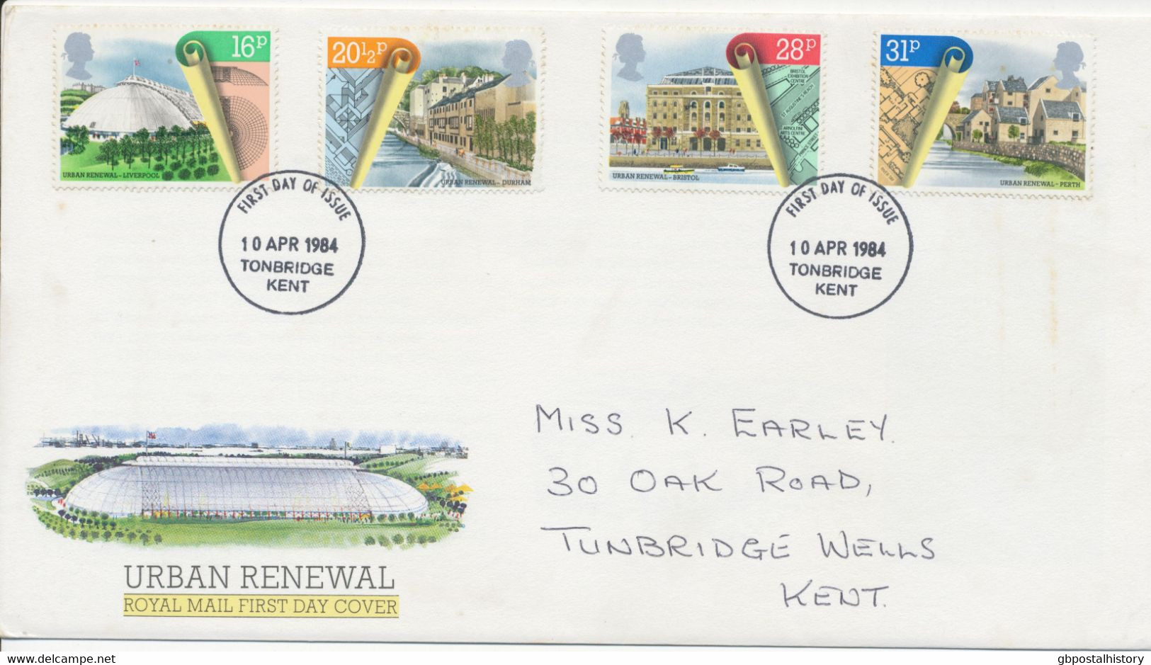 GB 1984, Urban Revieval On Super FDC With Uncommon FDI TONBRIDGE KENT - 1981-90 Ediciones Decimales