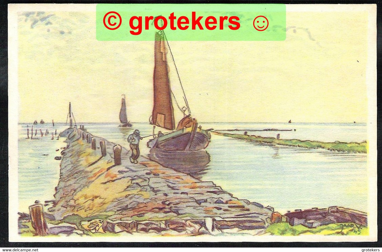 SPAKENBURG Binnentrekken Van De Boot In De Haven ± 1920 ? - Spakenburg