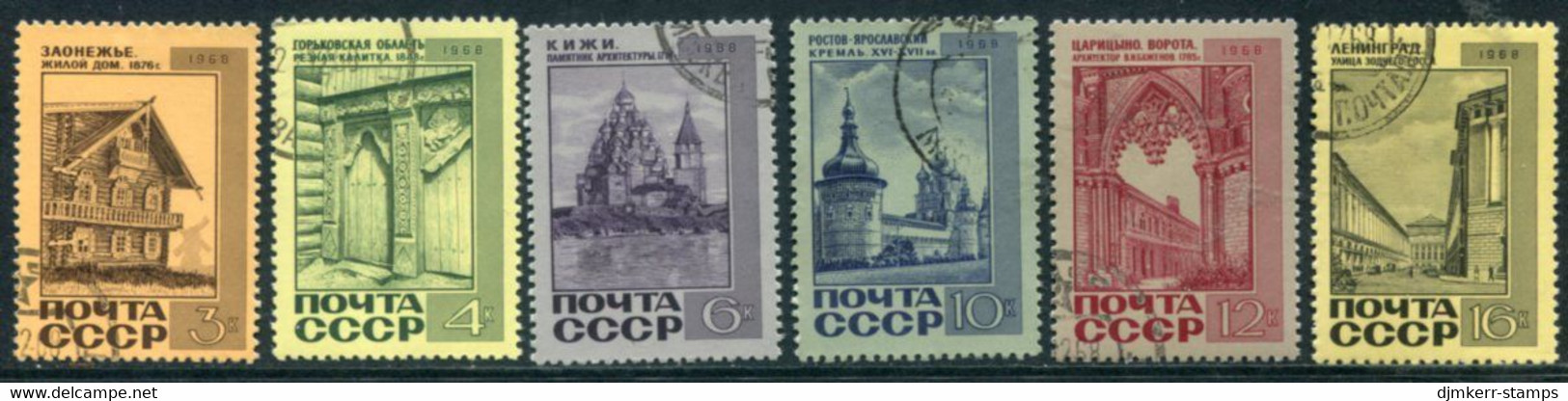 SOVIET UNION 1968 Architecture Used.  Michel 3586-91 - Used Stamps