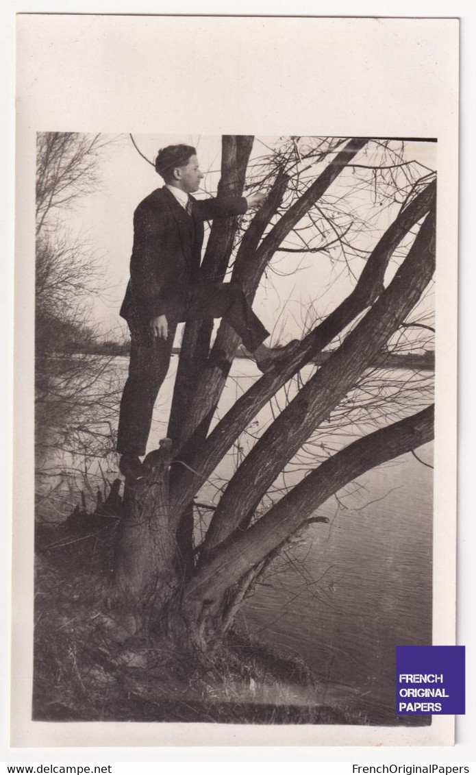 Sainte Radegonde En Touraine Près Tours - Photo 1932 6,5x11cm La Loire Homme Arbre A80-10 - Lugares