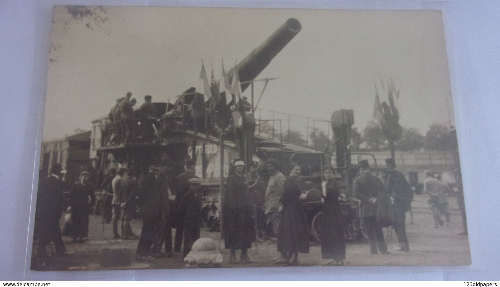 WWI  Rare Photo1914-18 - Belle Carte Photo Canon Allemand Capturé Par Les Anglais En 1918 " CAPTURED By THE 4 EM BRITISH - 1914-18