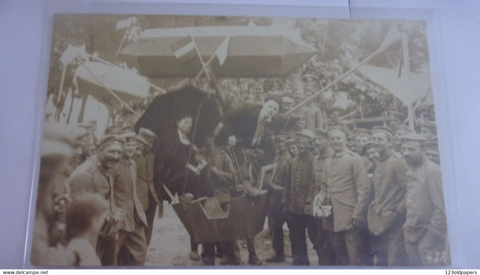 WWI  Rare Photo1914-18 - Belle Carte Photo  SOLDATS ALLEMAND NACELLE MANEGE - 1914-18