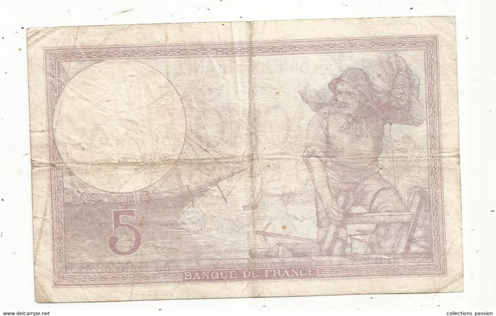 Billet , France, 5 Francs Violet, 26-10-1939, 2 Scans - 5 F 1917-1940 ''Violet''