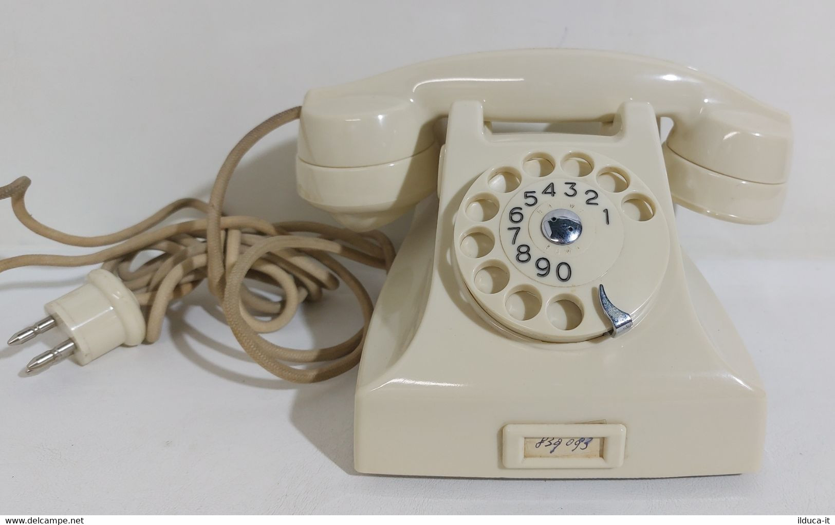 I107546 Telefono Fisso BIANCO In Bachelite A Disco Vintage - FATME Ericsson DBHF - Telephony