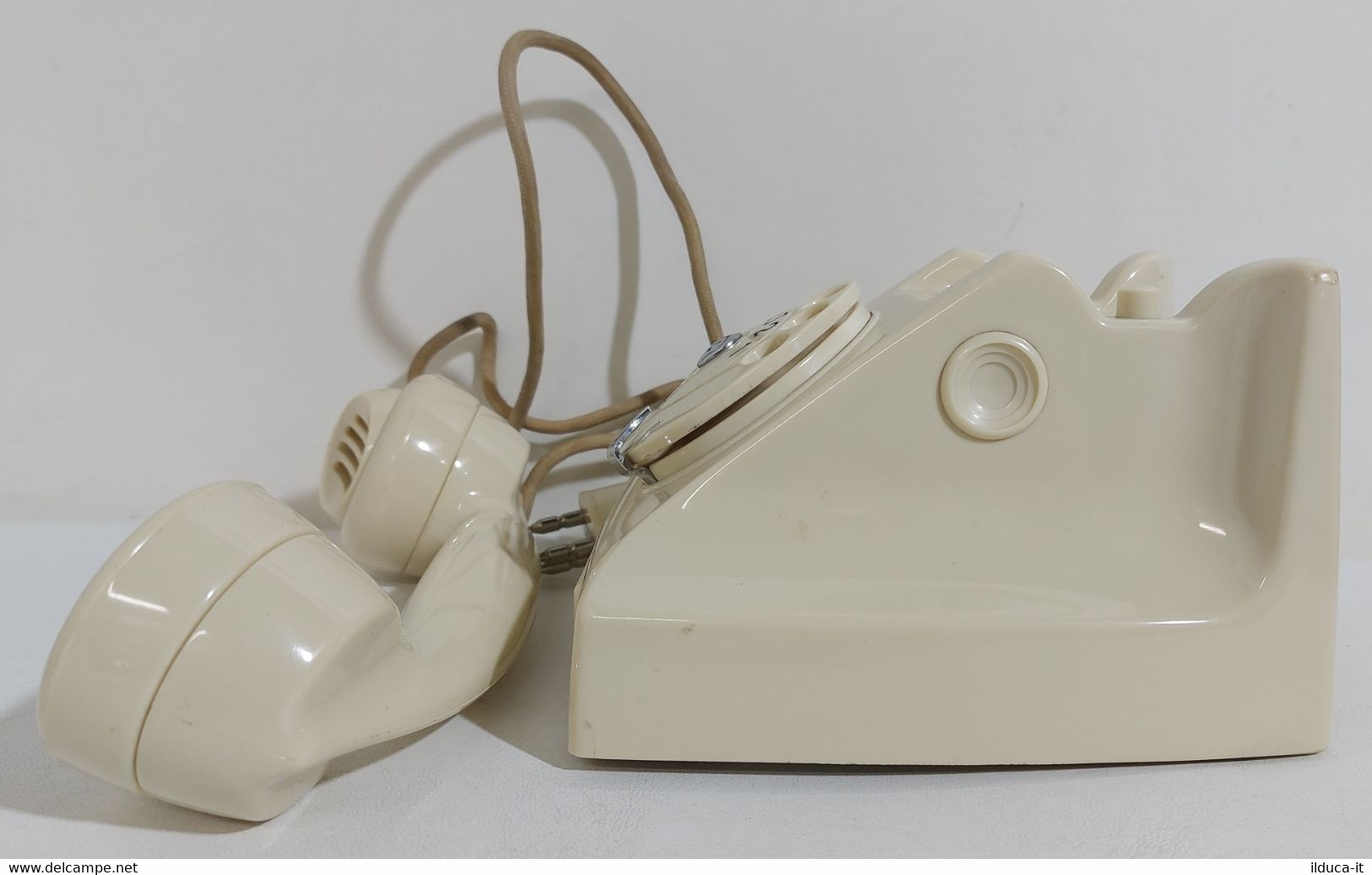 I107546 Telefono Fisso BIANCO In Bachelite A Disco Vintage - FATME Ericsson DBHF - Telefoontechniek
