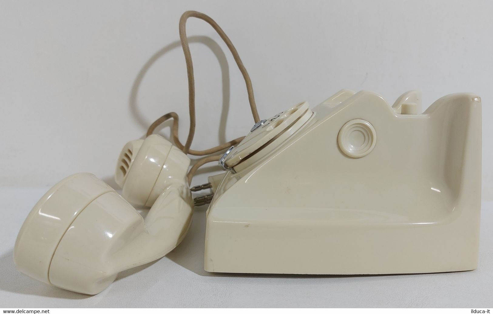 I107546 Telefono Fisso BIANCO In Bachelite A Disco Vintage - FATME Ericsson DBHF - Telephony