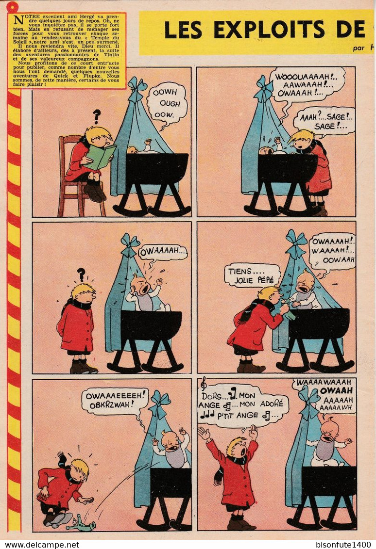 TINTIN - Hergé : Les Aventures De Quick Et Flupke 1ère Version Couleur Datant De 1947 Et Paru Dans Le Journal TINTIN. - Quick Et Flupke