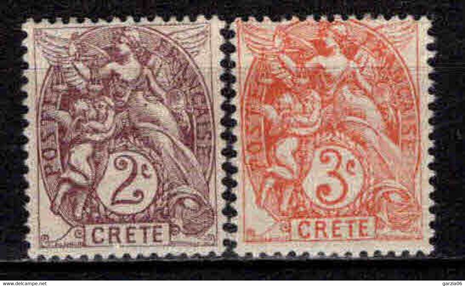 Crète - 1902 -  Type Blanc  - N° 2/3  -  Neuf * - MLH - Neufs