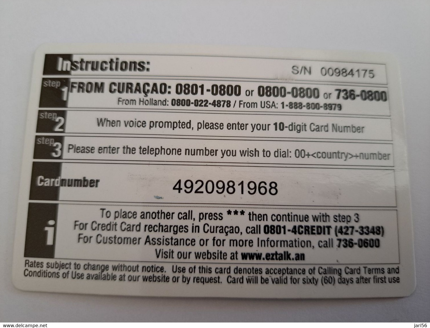 CURACAO NAF 10,-  DUTCH HOUSES IN CURACAO GENERAL PREPAID/SCRATCH &WIN/ 3XMAC DONALD     EZ TALK/ USED  ** 10814** - Antilles (Netherlands)