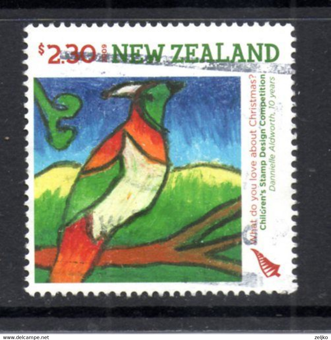 New Zealand 2009, Used, Christmas, Children's Drawing Competition - Gebruikt