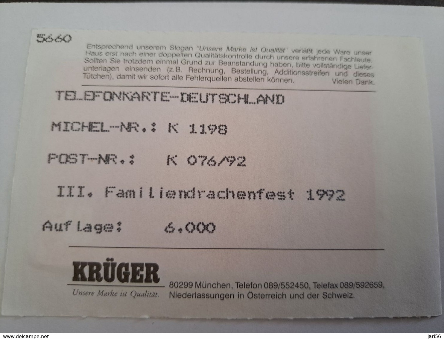 DUITSLAND/ GERMANY  CHIPCARD  K 076  / SPARBANK FAMILIENDRACHENFEST  40 UNITS     ONLY 6000EX  MINT  CARD     **10841** - K-Series: Kundenserie