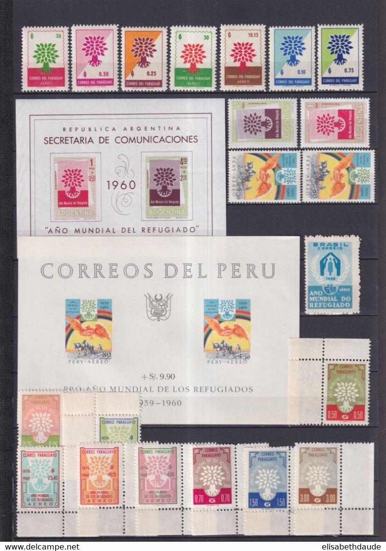 ANNEE DU REFUGIE - 1960  - COLLECTION A PRIORI COMPLETE ! 9 PAGES ! ** MNH - COTE YVERT = 700 EUR. - Réfugiés