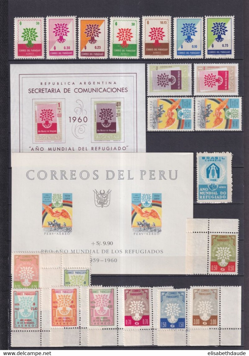 ANNEE DU REFUGIE - 1960  - COLLECTION A PRIORI COMPLETE ! 9 PAGES ! ** MNH - COTE YVERT = 700 EUR. - Rifugiati