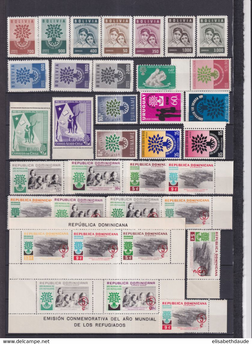 ANNEE DU REFUGIE - 1960  - COLLECTION A PRIORI COMPLETE ! 9 PAGES ! ** MNH - COTE YVERT = 700 EUR. - Réfugiés