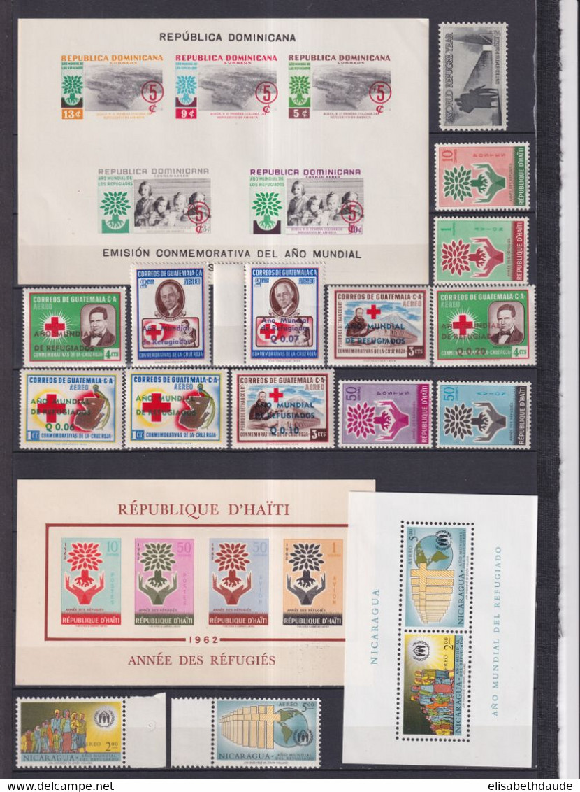 ANNEE DU REFUGIE - 1960  - COLLECTION A PRIORI COMPLETE ! 9 PAGES ! ** MNH - COTE YVERT = 700 EUR. - Rifugiati