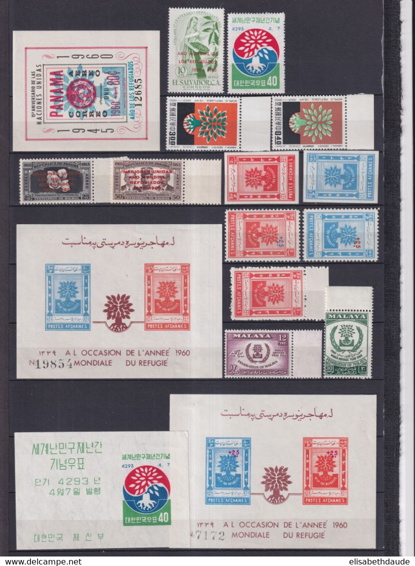 ANNEE DU REFUGIE - 1960  - COLLECTION A PRIORI COMPLETE ! 9 PAGES ! ** MNH - COTE YVERT = 700 EUR. - Rifugiati