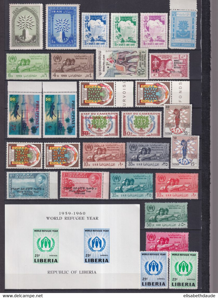 ANNEE DU REFUGIE - 1960  - COLLECTION A PRIORI COMPLETE ! 9 PAGES ! ** MNH - COTE YVERT = 700 EUR.
