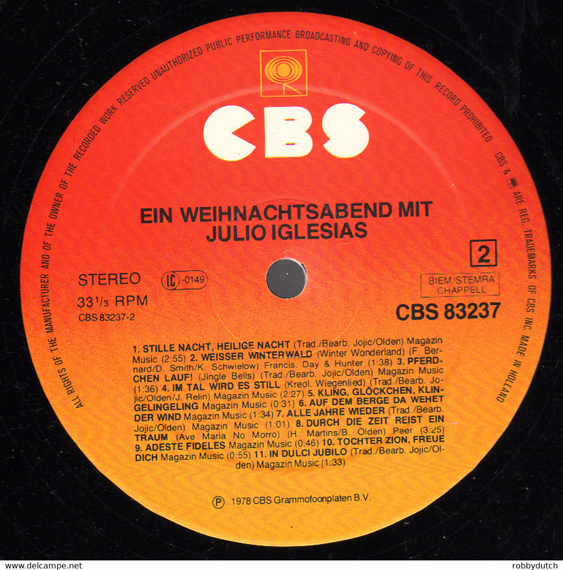 * LP *  EIN WEINACHTSABEND MIT JULIO IGLESIAS (Holland 1978 EX-!!) - Kerstmuziek