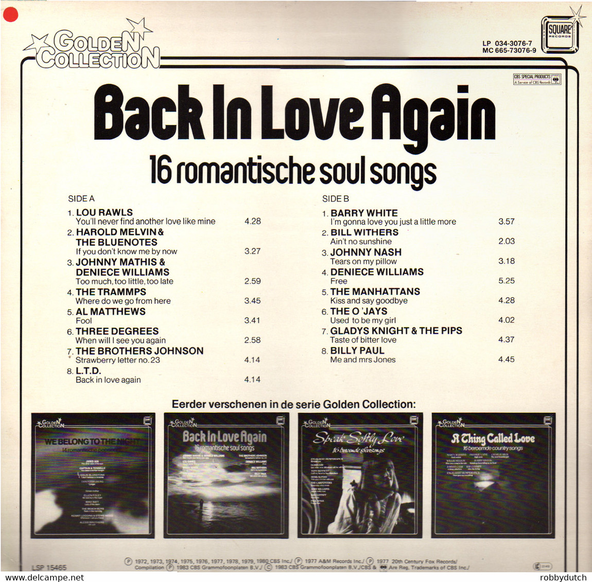 * LP *  BACK IN LOVE AGAIN (16 Romantische Soul Songs) - Hit-Compilations