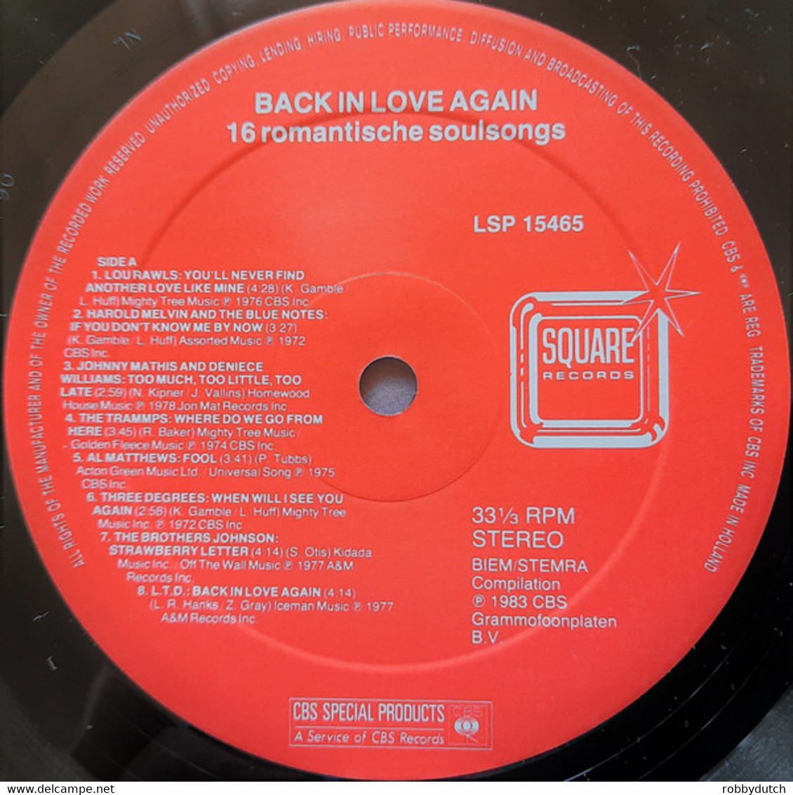 * LP *  BACK IN LOVE AGAIN (16 Romantische Soul Songs) - Compilations