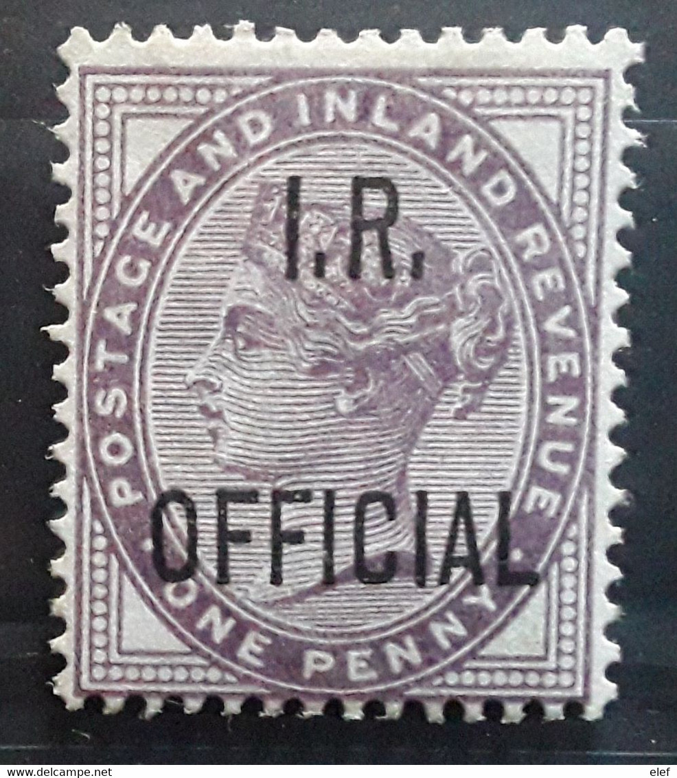 GB VICTORIA Service 1882 , Yvert No 2 A , 1 P Violet Surchargé I R OFFICIAL INLAND REVENUE, Neuf * MH TB - Service