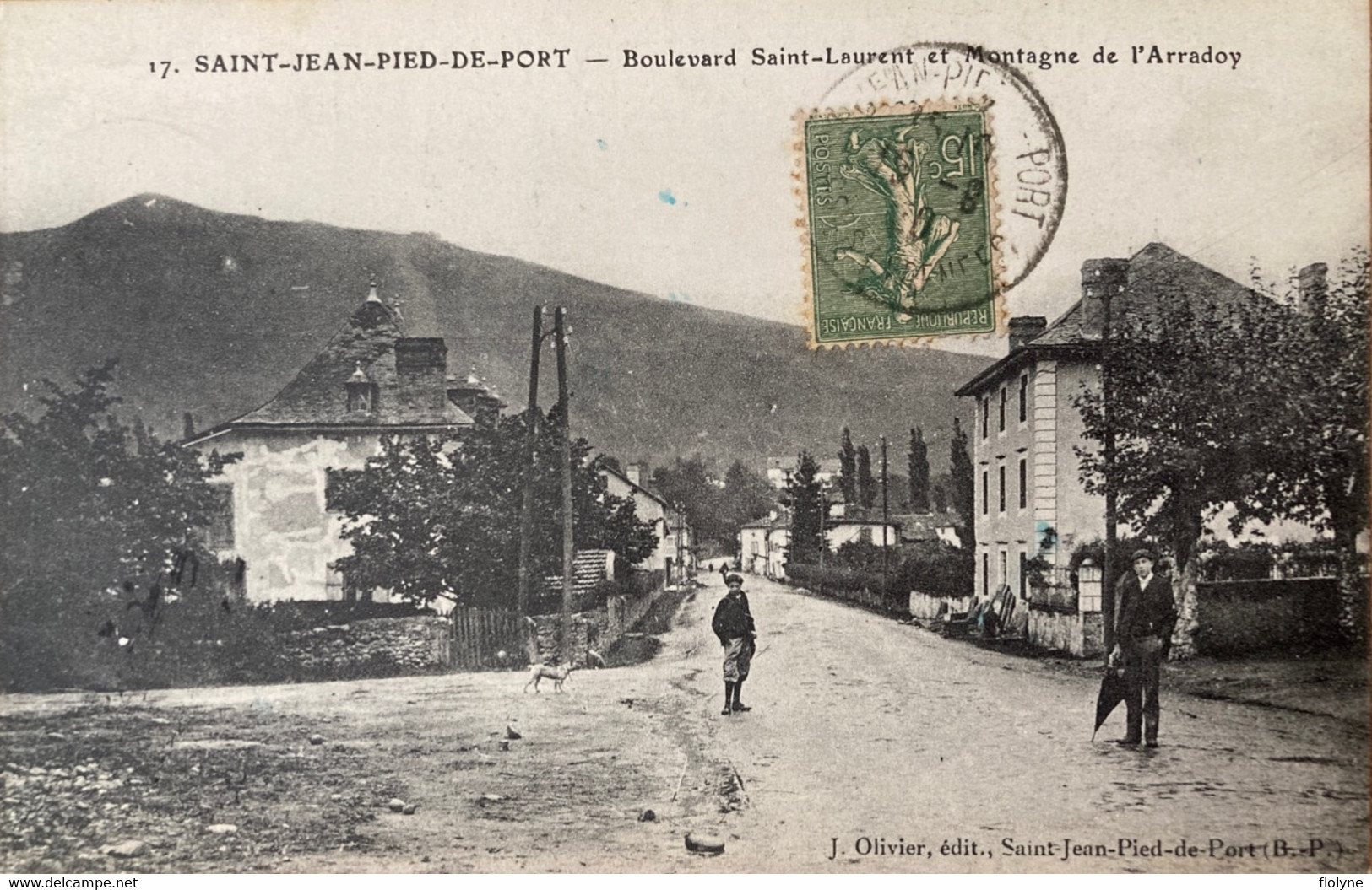 Saint Jean Pied De Port - Le Boulevard Saint Laurent Et Montagne De L’arradoy - Saint Jean Pied De Port