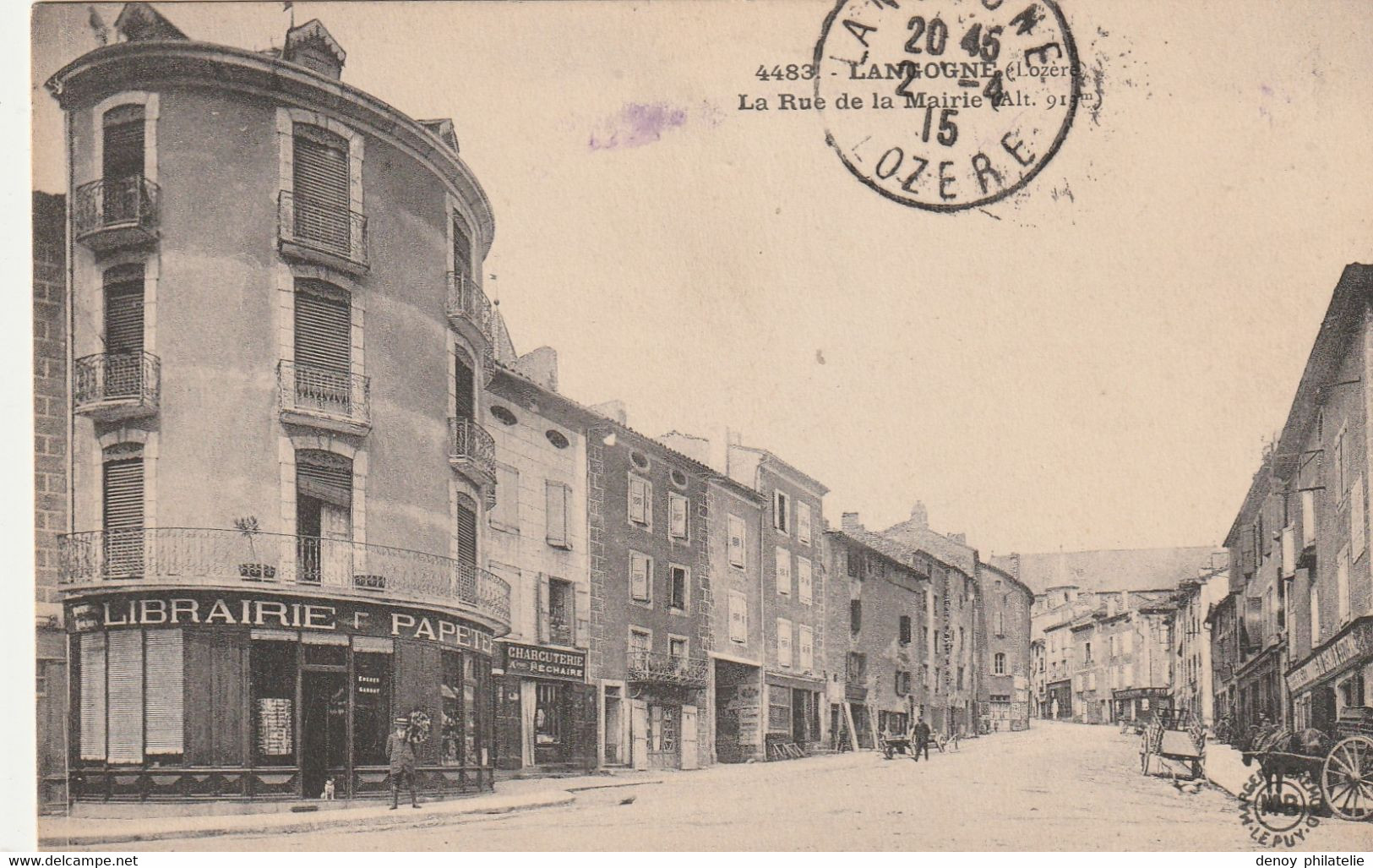 48 Langogne La Rue De La Mairie - Librairie Papeterie  Commerce - Langogne