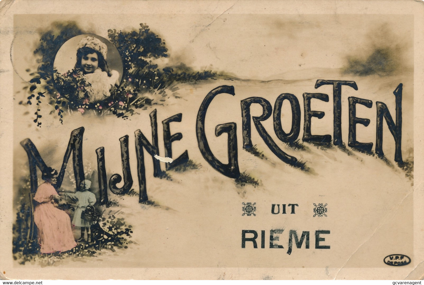 RIEME  MIJNE GROETEN UIT RIEME  - LICHTE KREUKJES     2 SCANS - Evergem