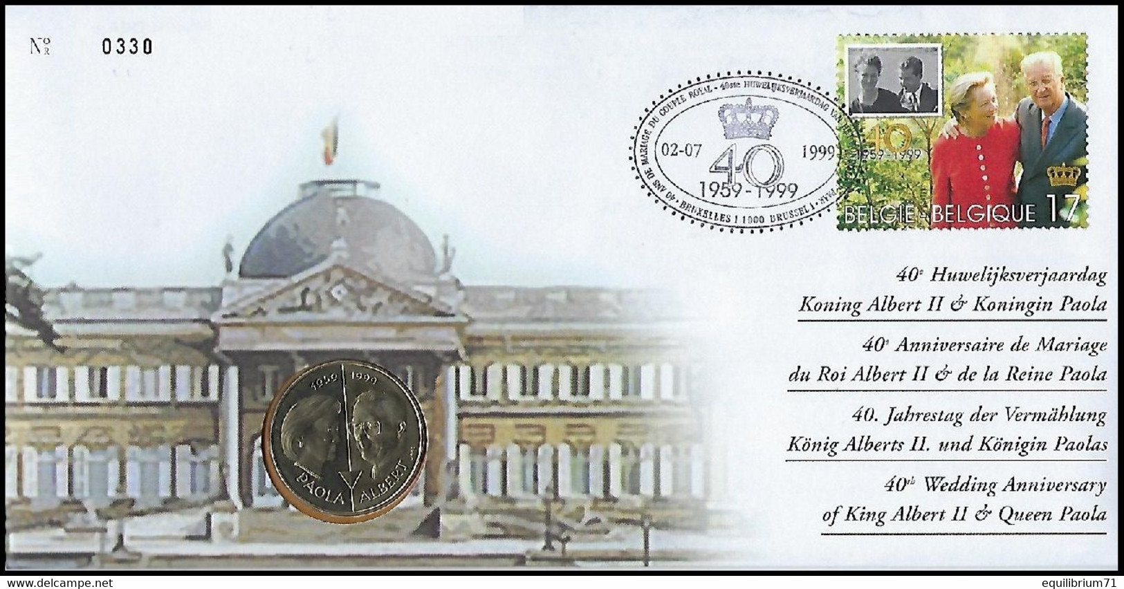 2828° - 40 Ans De Mariage Du Couple Royal / 40 Jaar Huwelijk Van Het Koninklijk Paar / 40 Jahre Ehe Des Königspaares - Numisletter