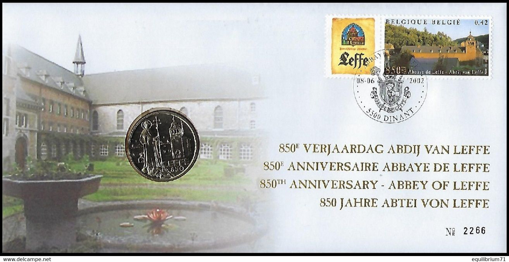 NUMISLETTER 3073° - 850 E - Anniversaire De L'Abbaye De / Verjaardag Van De Abdij Van - Leffe - BELGIQUE / BELGIË - Numisletter