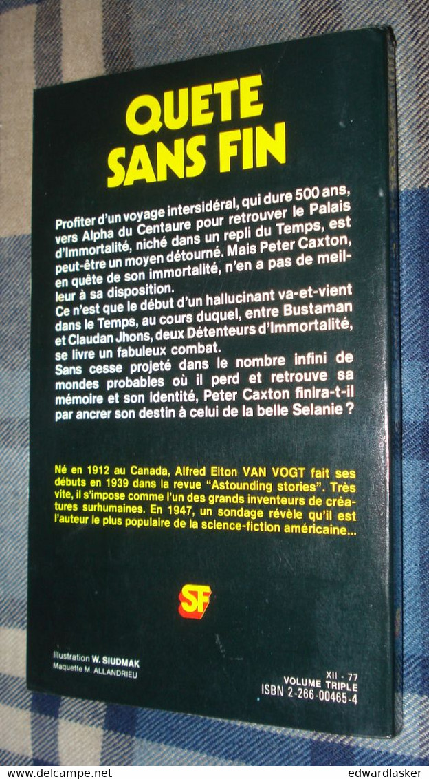 PRESSES POCKET SF 5016 : Quête Sans Fin /A.E. Van Vogt - EO Novembre 1977 - Presses Pocket