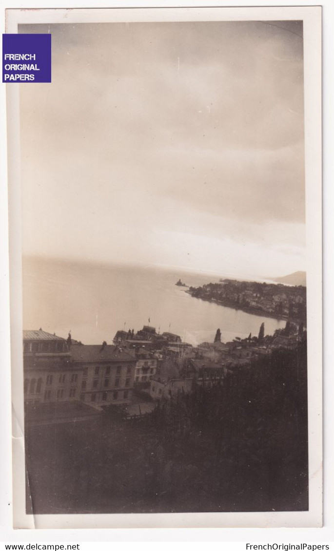 Montreux / Ville Et Lac Léman - Photo 1933 6,5x11cm Photographie Originale Suisse Canton De Vaud A80-36 - Lugares