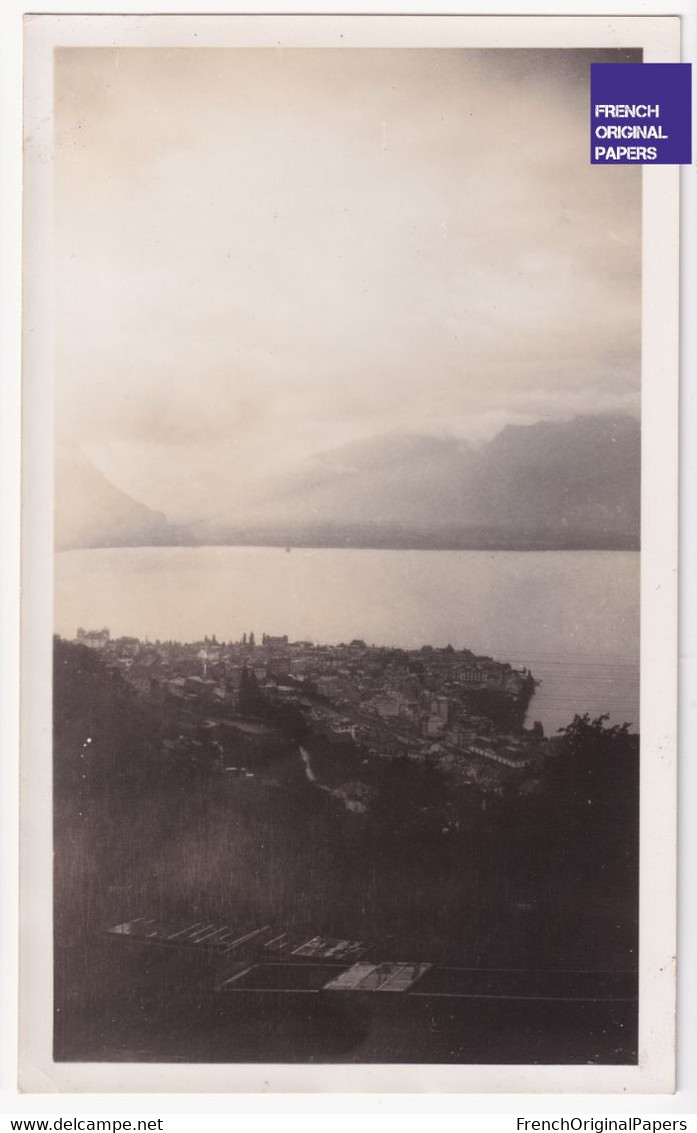 Montreux / Ville Et Lac Léman - Photo 1933 6,5x11cm Photographie Originale Suisse Canton De Vaud A80-37 - Lugares