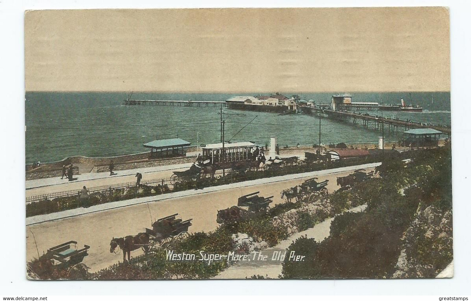 Postcard Somerset Weston Super Mare The Old Pier Posted 1917 - Weston-Super-Mare