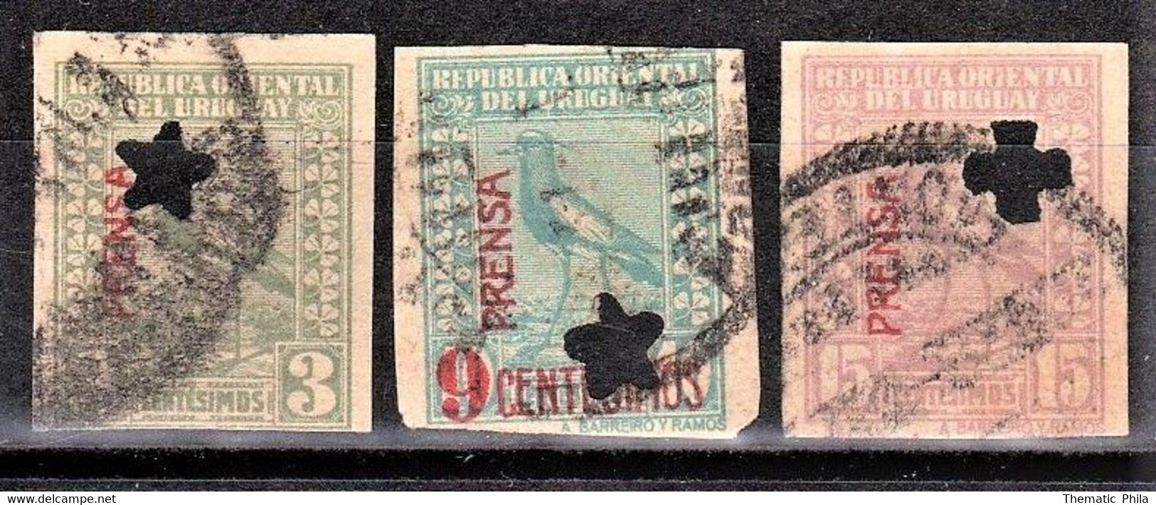 URUGUAY Used  -  Ciardi Oficial O151/3 Birds Bird Tero Teru Ave Prensa - Uruguay