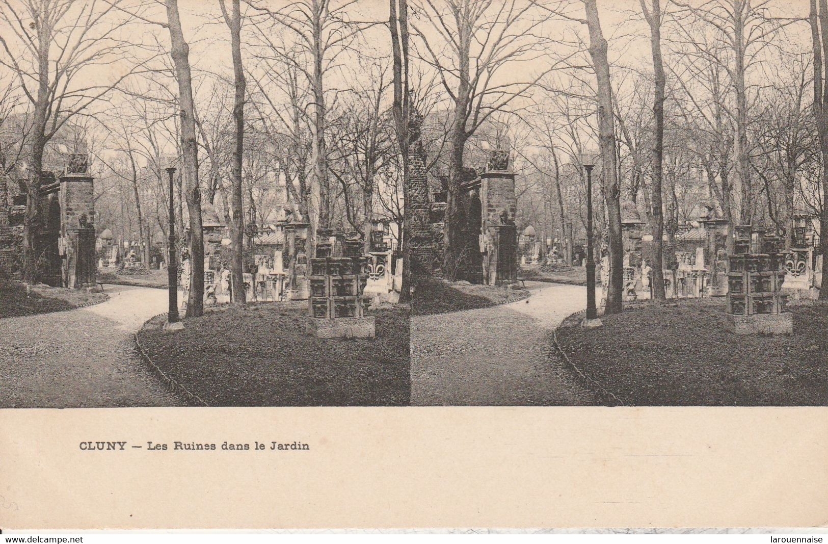 Vue Stéréoscopique - Cluny - Les Ruines Dans Le Jardin - Cartes Stéréoscopiques