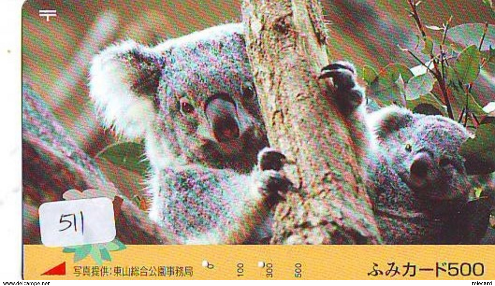 Telecarte Japon * KOALA * BEAR * Koalabär (511) * PHONECARD JAPAN ANIMAL * TIER TELEFONKARTE - Jungle