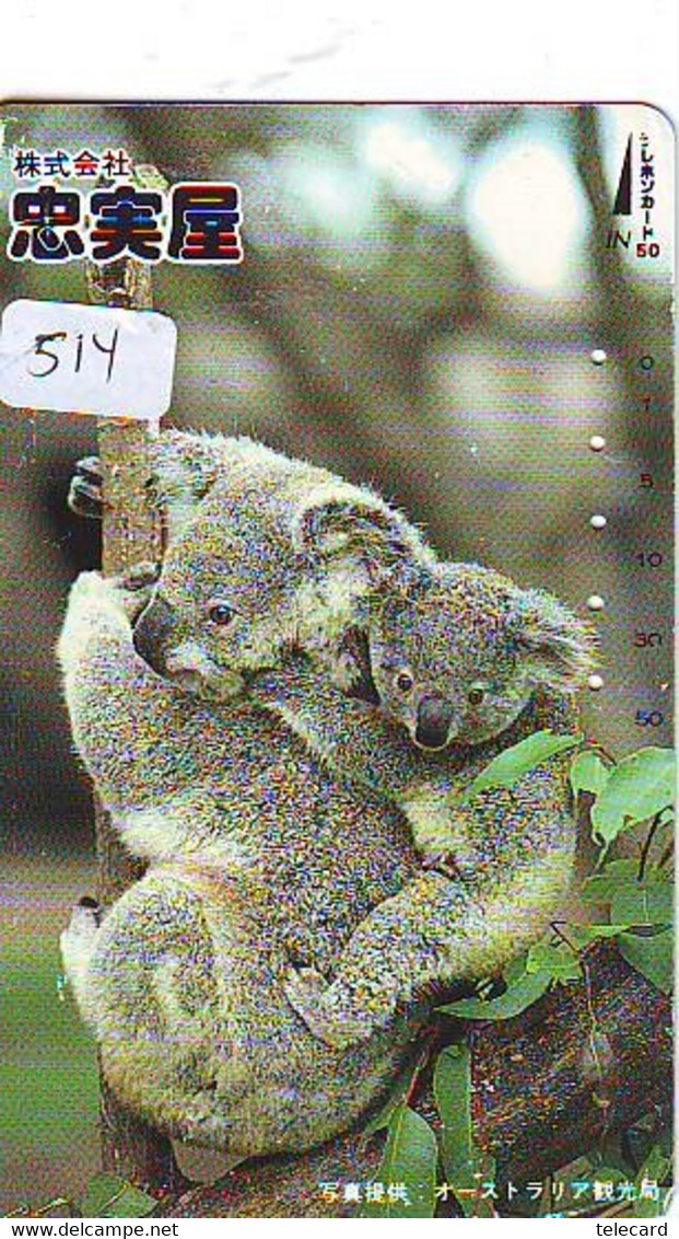 Telecarte Japon * KOALA * BEAR * Koalabär (514) * PHONECARD JAPAN ANIMAL * TIER TELEFONKARTE - Oerwoud