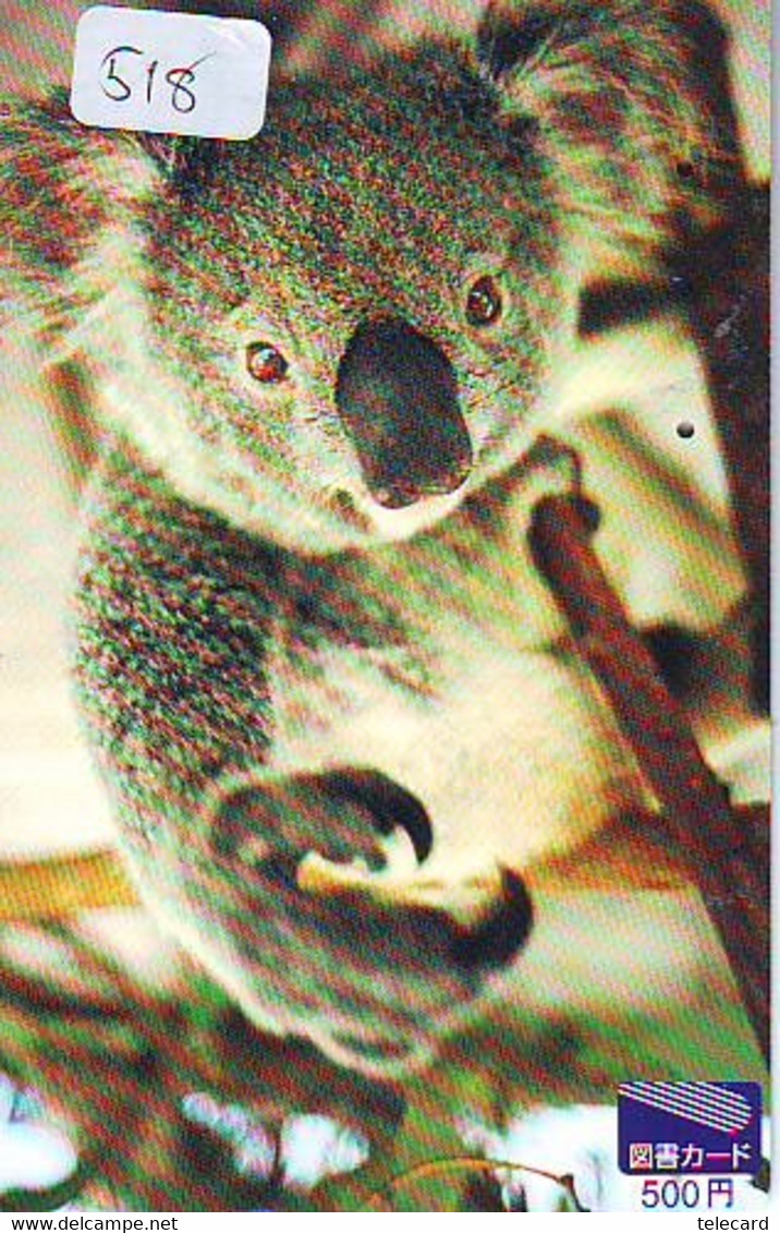 Telecarte Japon * KOALA * BEAR * Koalabär (518) * PHONECARD JAPAN ANIMAL * TIER TELEFONKARTE - Oerwoud