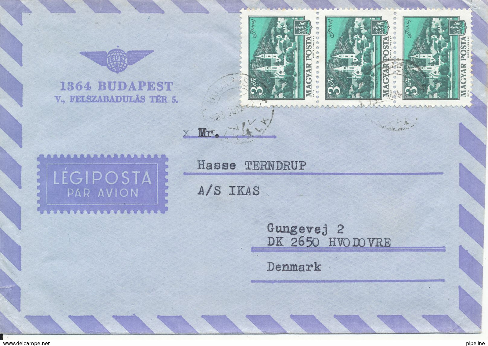 Hungary Air Mail Cover Sent To Denmark - Covers & Documents